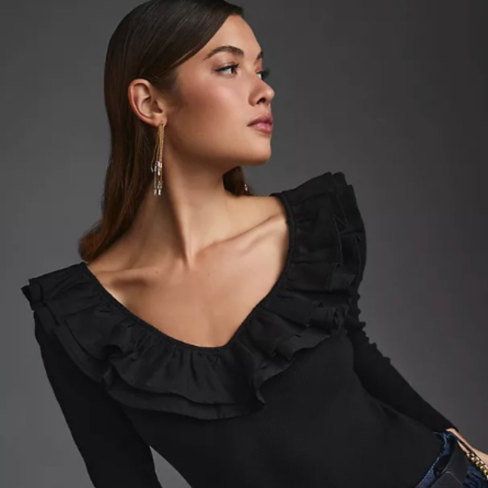 Anthropologie Ruffle Top EUC